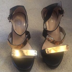 Torrid Gold Bar Platform High Heels